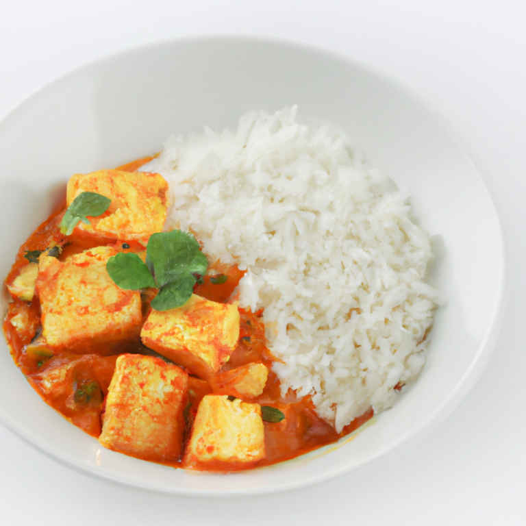 Paneer Coconut Curry with Fluffy Basmati RiceIn this recipe, the soft and